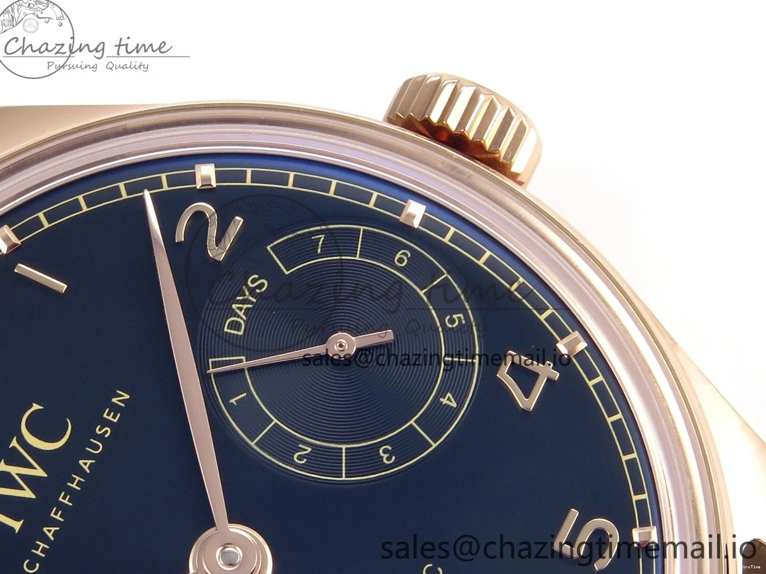 MIROTIME 0110 Portugieser Automatic 42mm RG APSF 1:1 Best Edition Black Dial on Black Leather Strap A Original 7007